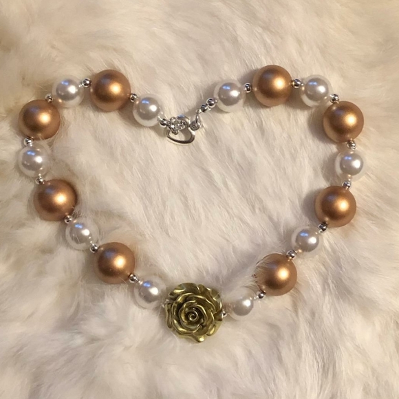 18" Gold/Rose Gold Beaded Necklace - Picture 1 of 1